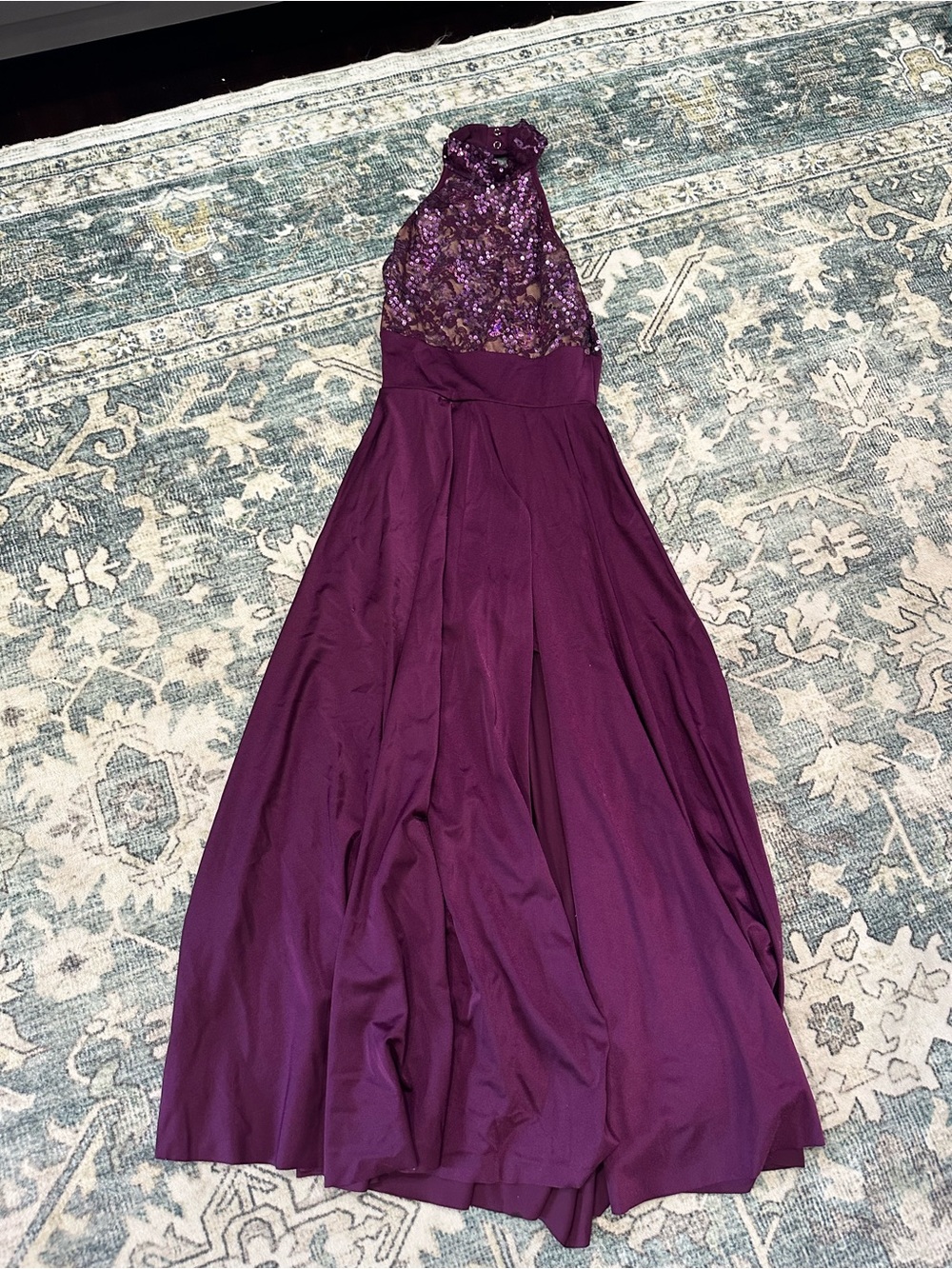 Plum Halter Sequin Solo Costume
